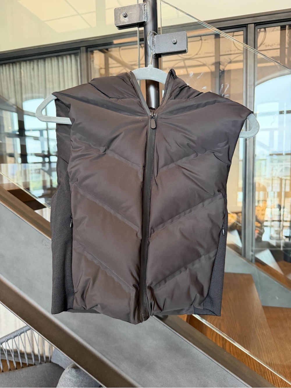 Zara Black Quilted Hooded Puffer Vest